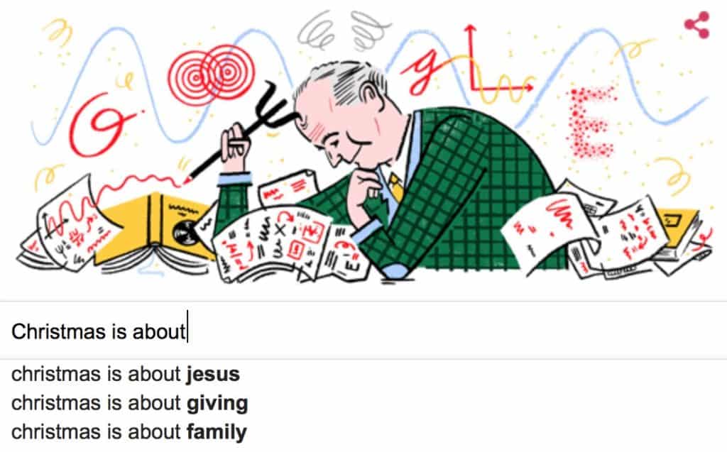 Google search for Christmas is about